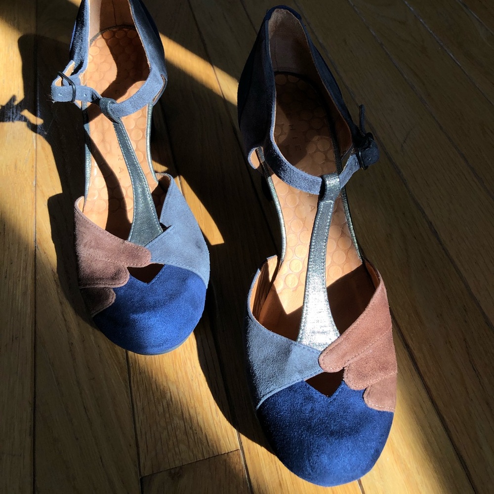 Chie Mihara T-Strap Platform Suede Pumps